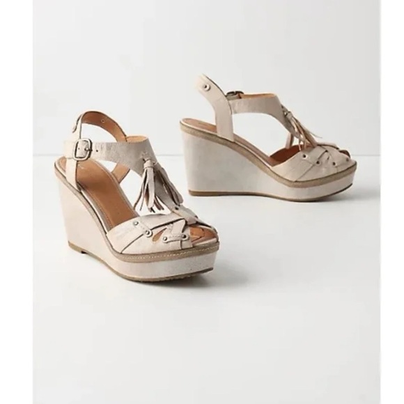 NWT Anthropologie Schuler and Sons Philadelphia Leather Wedge Sandals 
size 8.5 - Picture 3 of 13